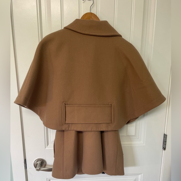 Tan Double-Breasted Cape Coat - Picture 2 of 3